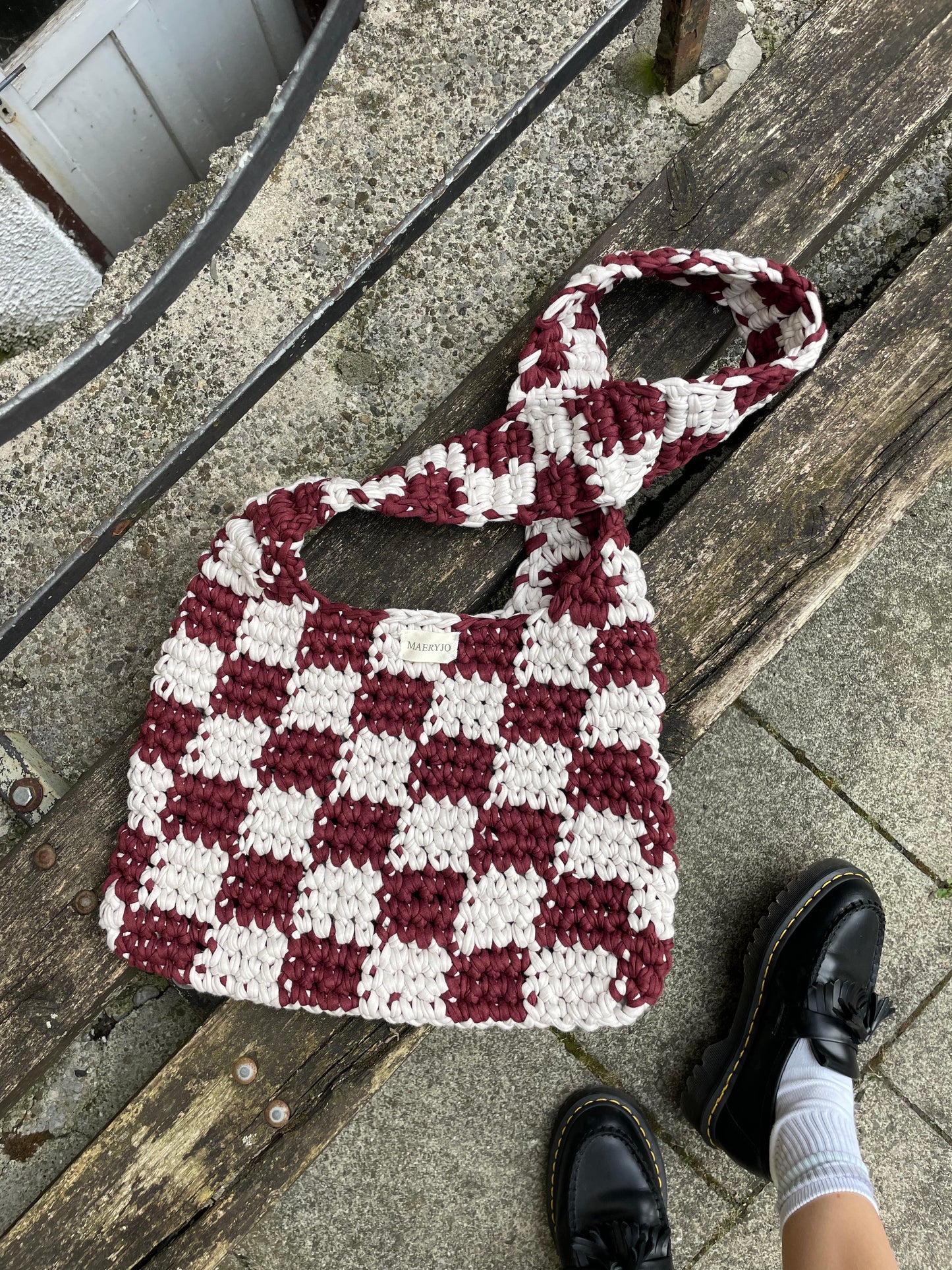 Cross-body bag "checkered clay"