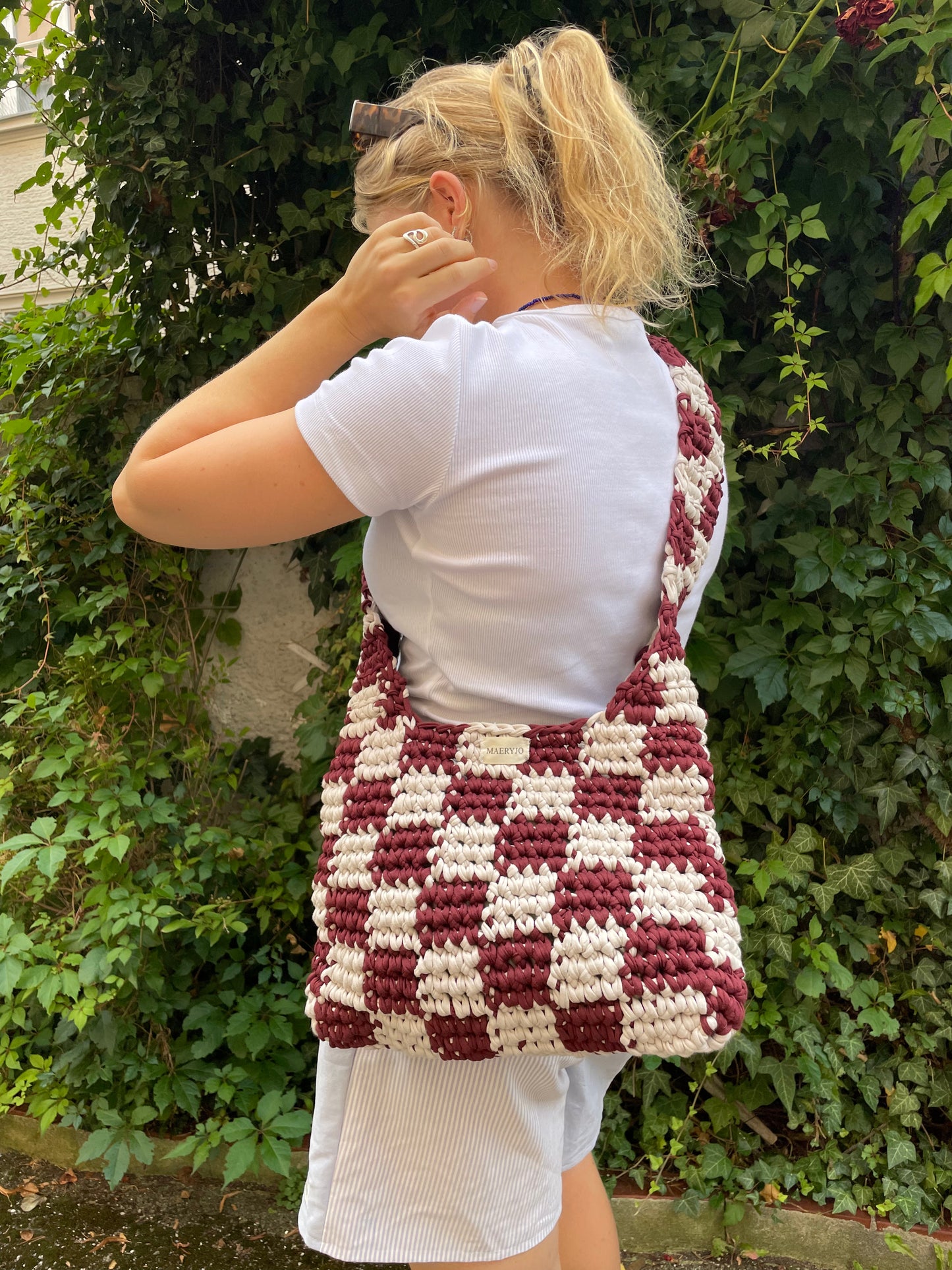 Cross-body bag "checkered clay"